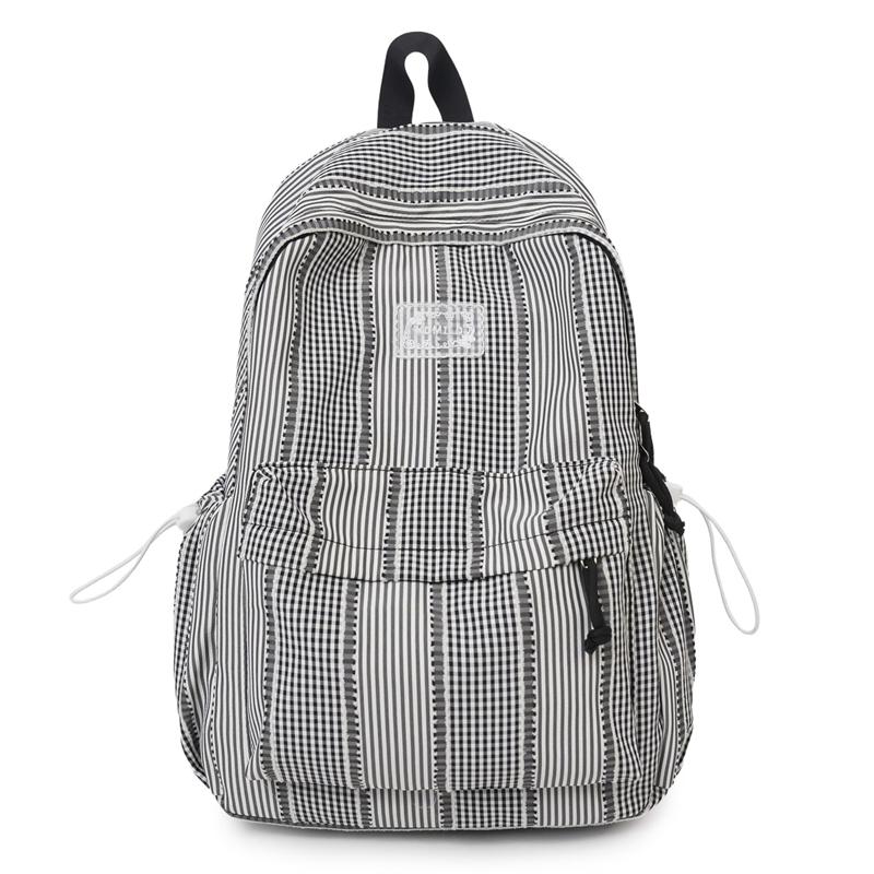 Campus Schoolbag Women s Plaid Backpack Junior Senior High School Students Large Capacity Travel Backpack чёрный