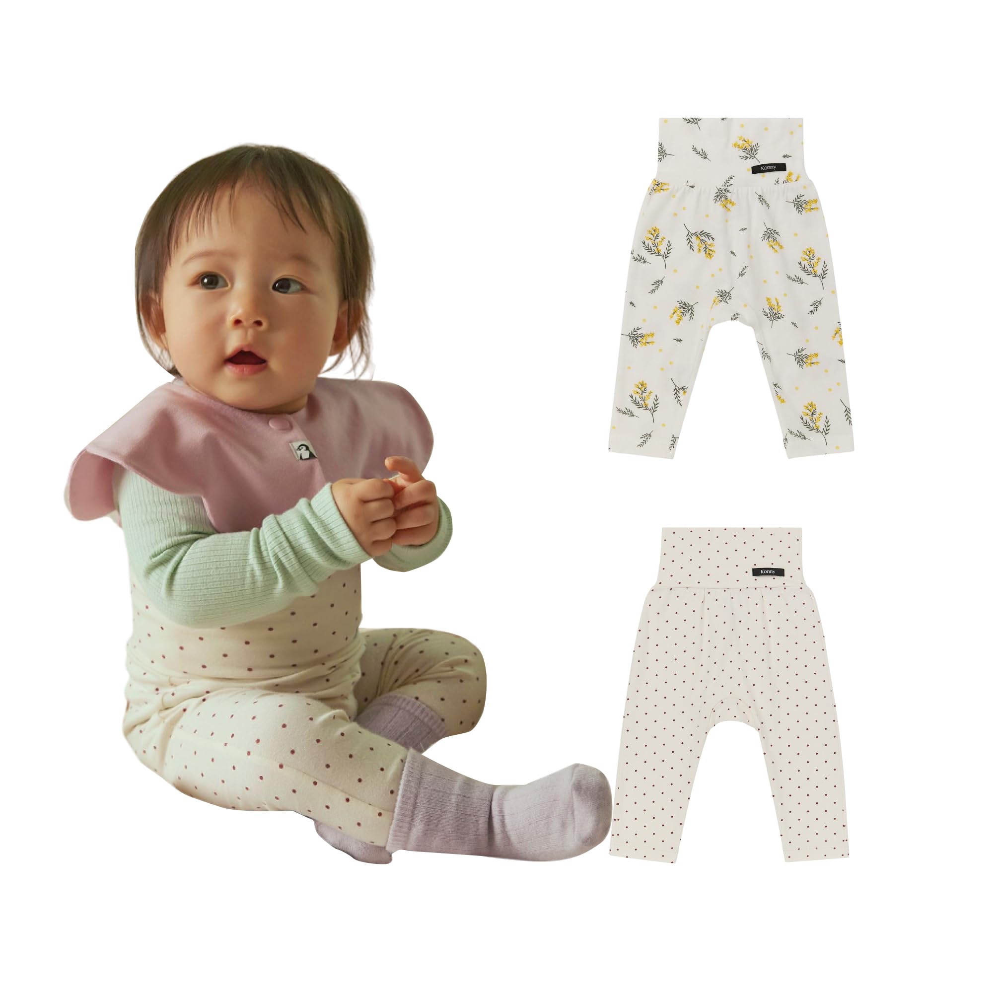 

комплект мягких модальных леггинсов, которые поддерживают ваш животик, детка, детка, детка D комплект Мимоза [Конни] 2 предмета с высокой талией теплые, леггинсы, брюки, одежда, низ,