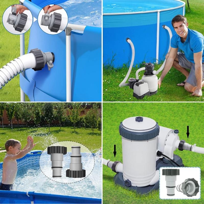 Swimming Pool Hose Adapter with Collar for IntexFit ARU Threaded Connect Pumps