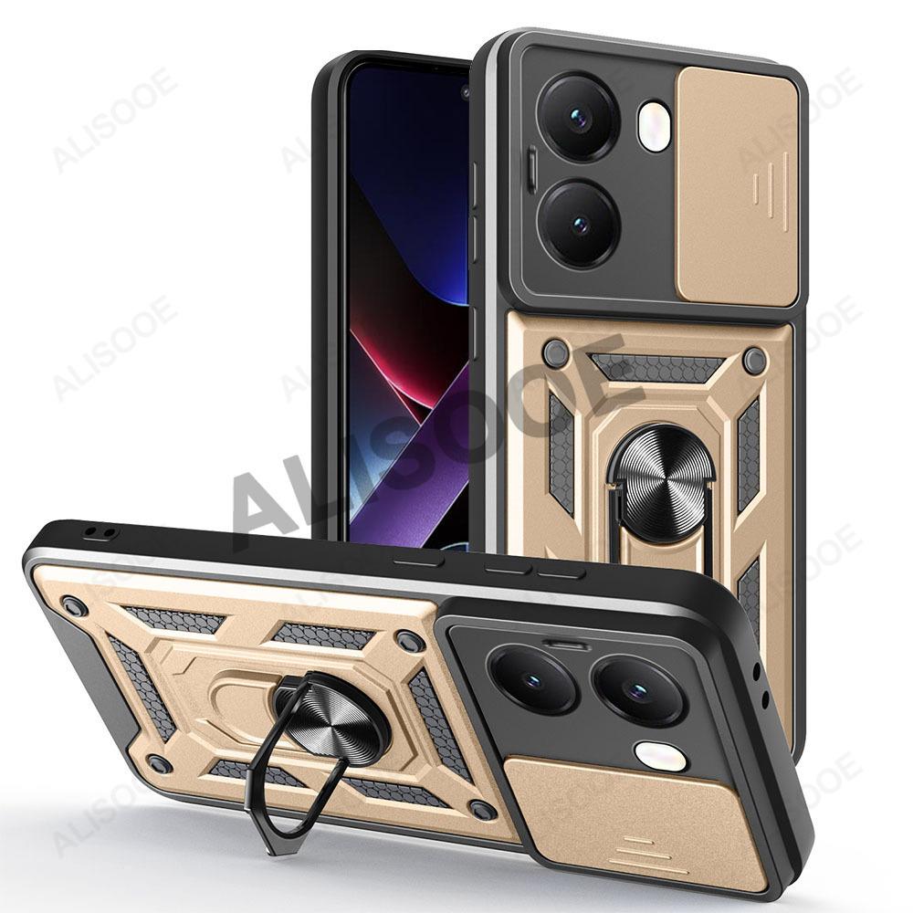 

Slide Camera Cover for POCO X7 Pro 5G Case Armor Ring Stand Full Protection Back Capa for Xiaomi POCO X7 Pro Funda for POCO X7 Pro золотой