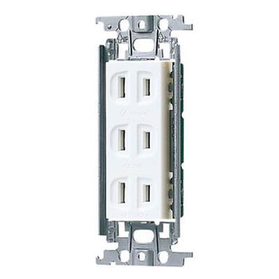 Cosmo Series Wide 21 Embedded Triple Outlet White WTF13033WK 10 Pieces