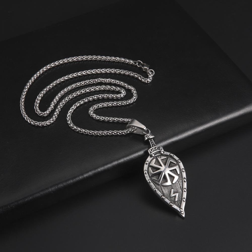 Náhrdelník Viking Shield Slovanský amulet z nerezové oceli
