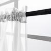 Beaded Triangle Sheer Valance Curta for Living Room,Rod Pocket Farmhouse Window Valance, Bead Trim Tassel Voile Sheer Curtain Valance for Bedroom