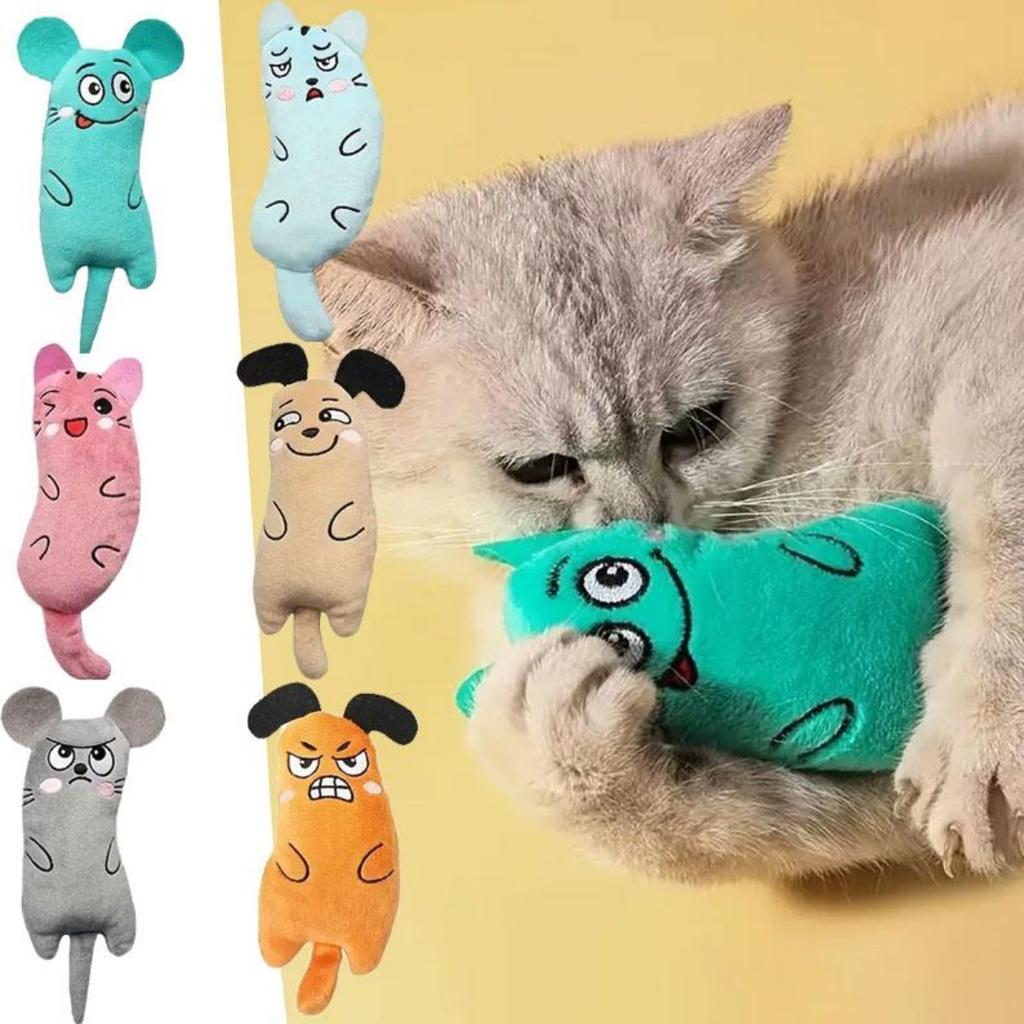 Roztomilé hračky pro kočky Legrační interaktivní plyšová hračka pro kočky Mini Broušení zubů Hračky na štěnice pro kočky Kotě žvýkací pískací hračka Příslušenství pro domácí mazlíčky