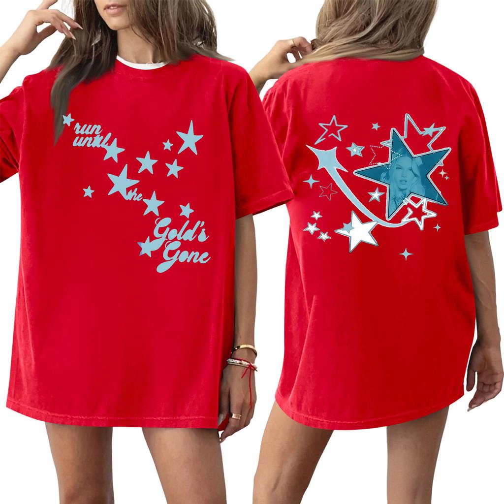 Women's Casual Printed Round Neck Pullover Short Sleeve Top