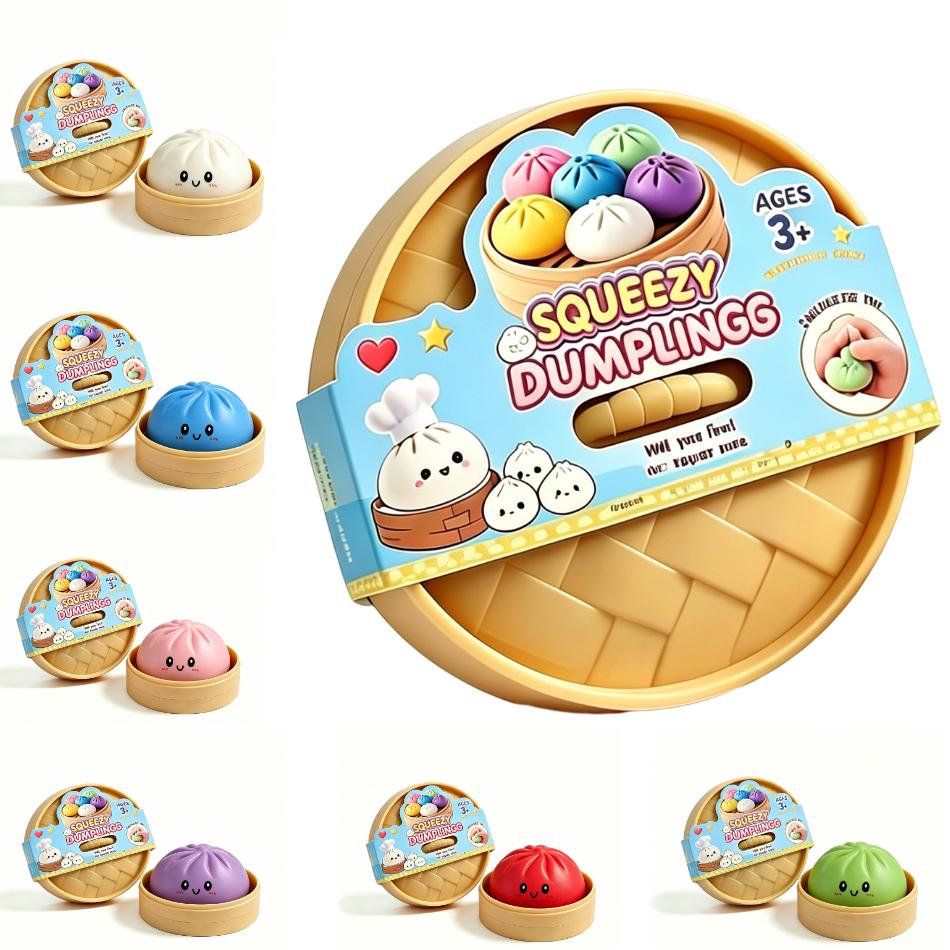 Barevné knedlíkové squishy stresové míčky Znovupoužitelné Nízký odskok Dekompresní hračky Těstová koule Jedinečná domácí dekorace Dárky