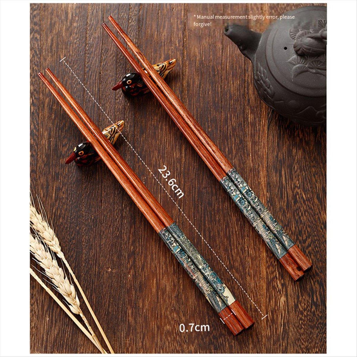 

BHBL 2 Pairs Chopstick Reusable Chinese Chopsticks with Holder, Chinese Traditional Stylish Gift,B China Mainland