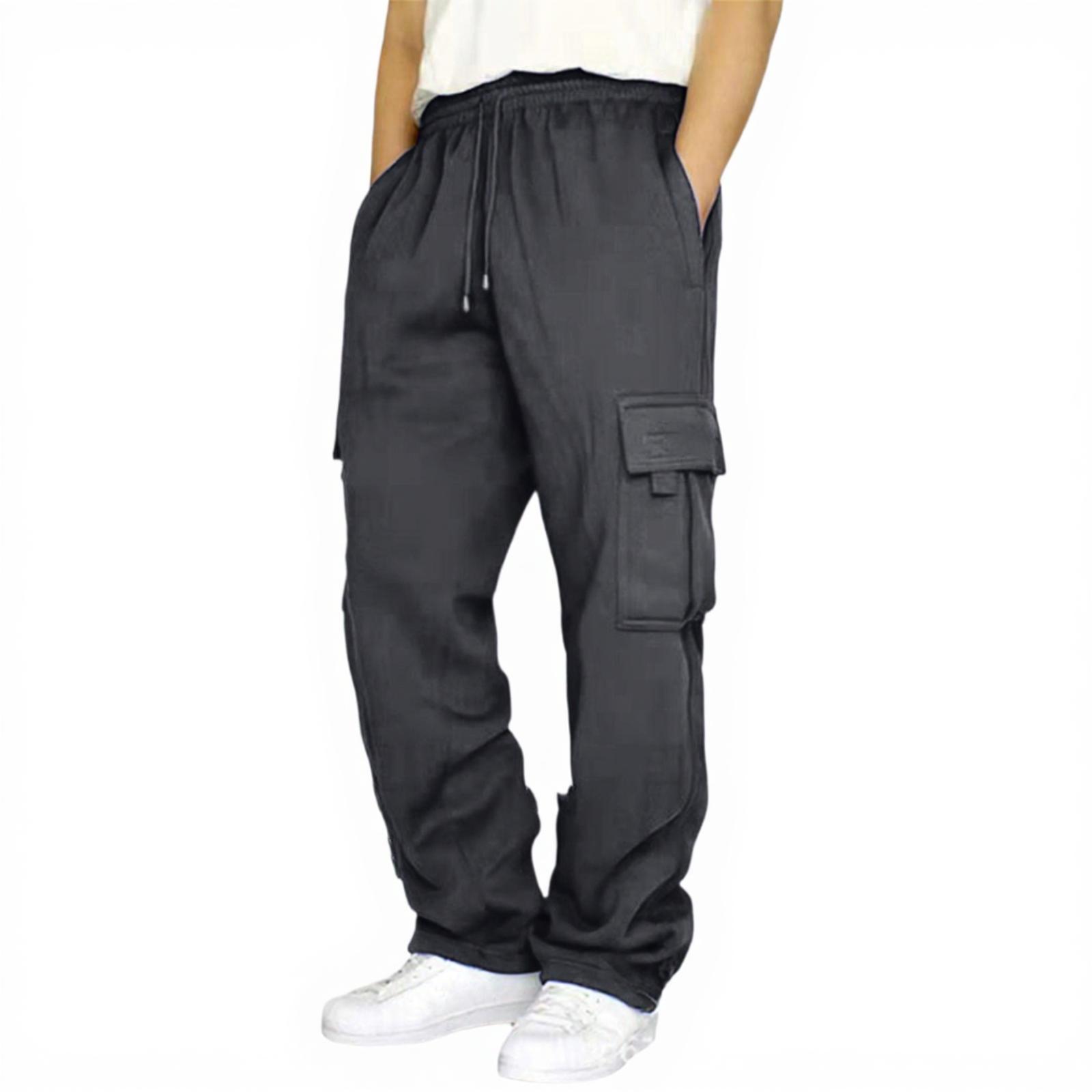 

Men s Casual Loose-Fit Work Pants With Multiple Pockets M