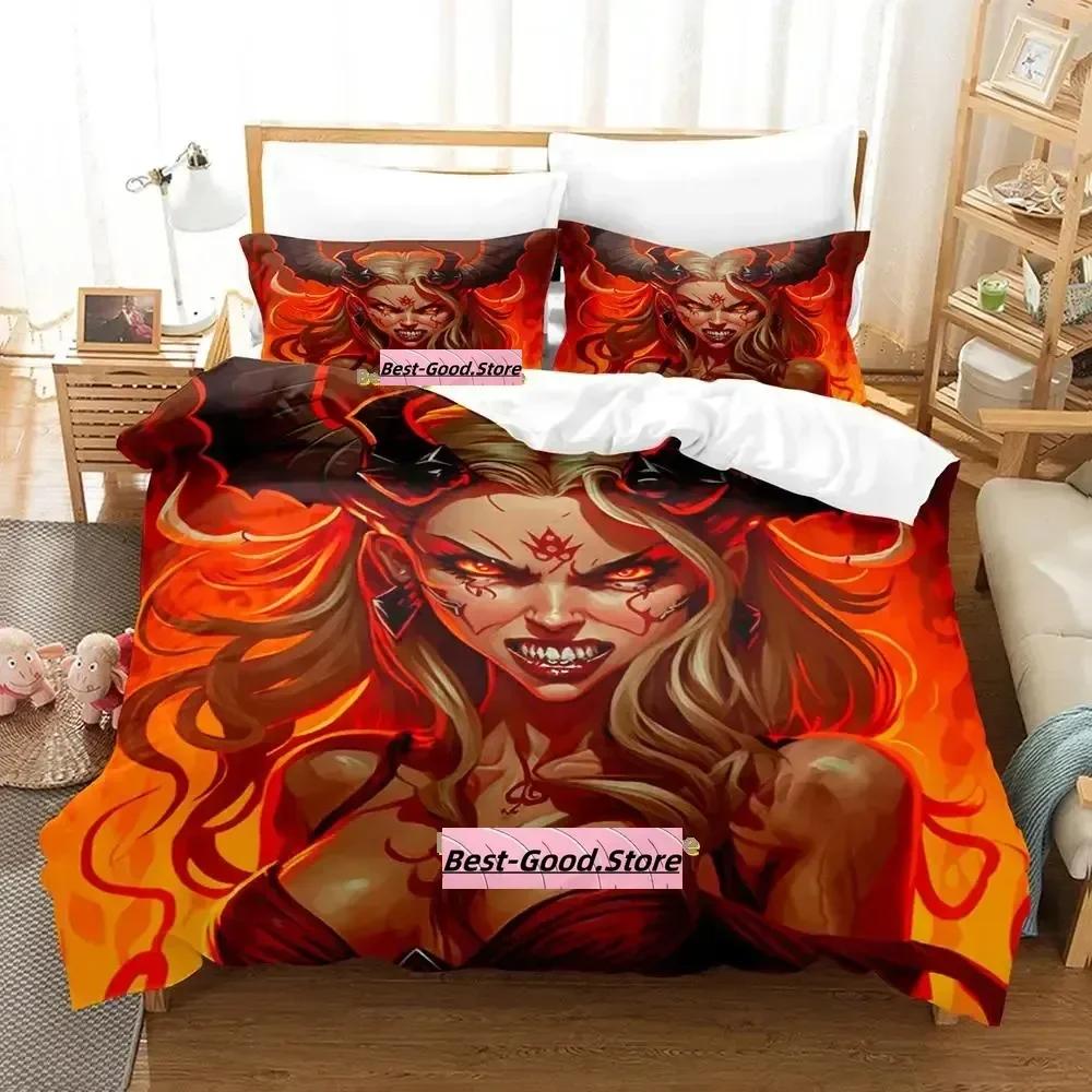 Comforter Personality Demoness Bedding Set Single Twin Full Queen King Size Bed Set Adult Kid Bedroom s Anime Bed