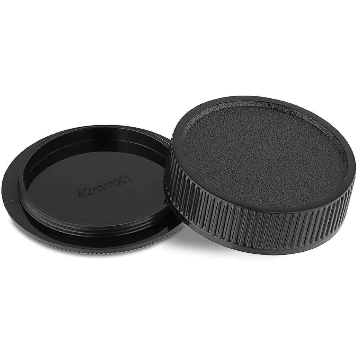 Screw Mount Camera Body Cap and Rear Lens Cap Cover Kit,fits All M42(42mm) Screw Mount Cameras and Lens,Plastic Lens Rear Covers Camera Sensor Cap