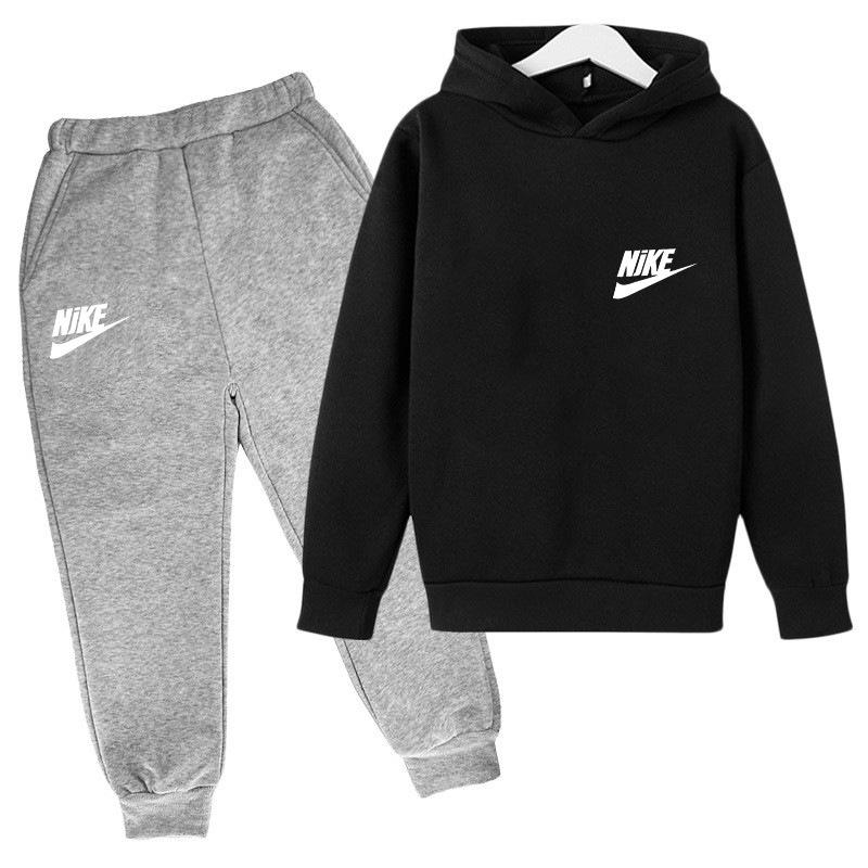 

Модний комплект-худі для дітей: Новий Гарячий Стиль для Хлопчиків та Дівчаток 160 cm сірий колір/чорний