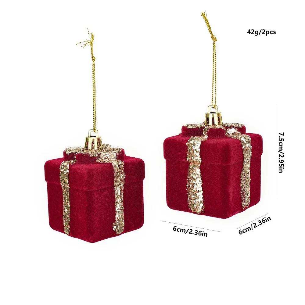 2PCS Red&white Christmas Hanging Decoration Plastic Santa Clause Christmas Tree Ornament Festival Party Supplies Xmas Baubles