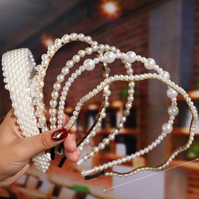 Pearl Beaded Korean-Style Braided Headband for Women: Chic & Versatile Hair Accessory