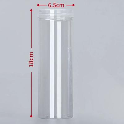 Portable Clear Sealed Can Circular Storage Bucket with Lid Plastic Food Jar Food Grade Sealed Empty Packing Bottle