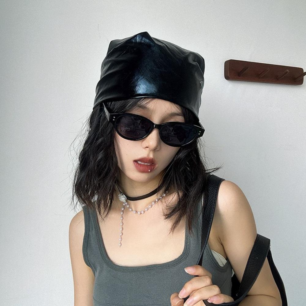 Hip Hop Cor Laser Faixa de Cabelo Y2K Punk Bandana Prata Líquido Lenço de Cabelo Streetwear