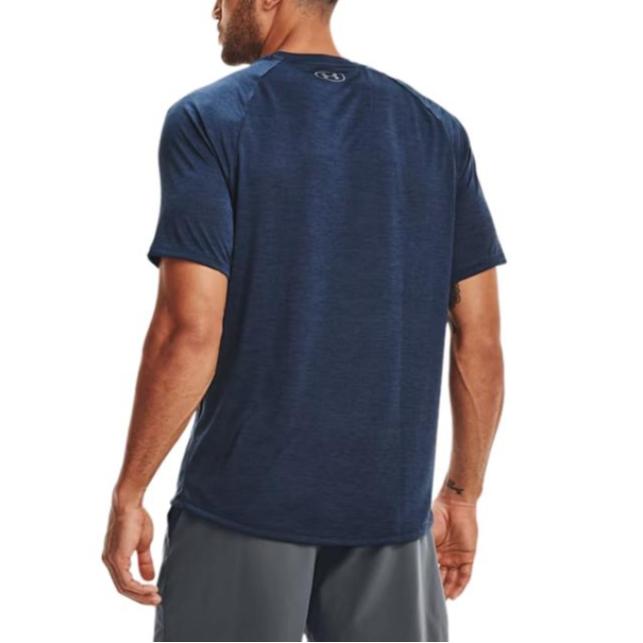 Under Armour T Shirts Men's Dark Blue Crew Neck Moderate Straight Fit 1328190-408