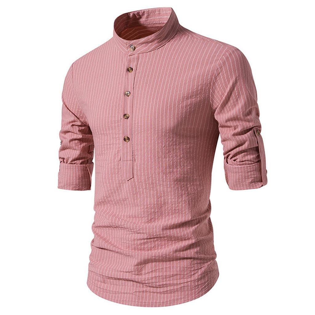 Men's Japanese Casual Fashion Business Striped Shirt Men's Long Sleeves