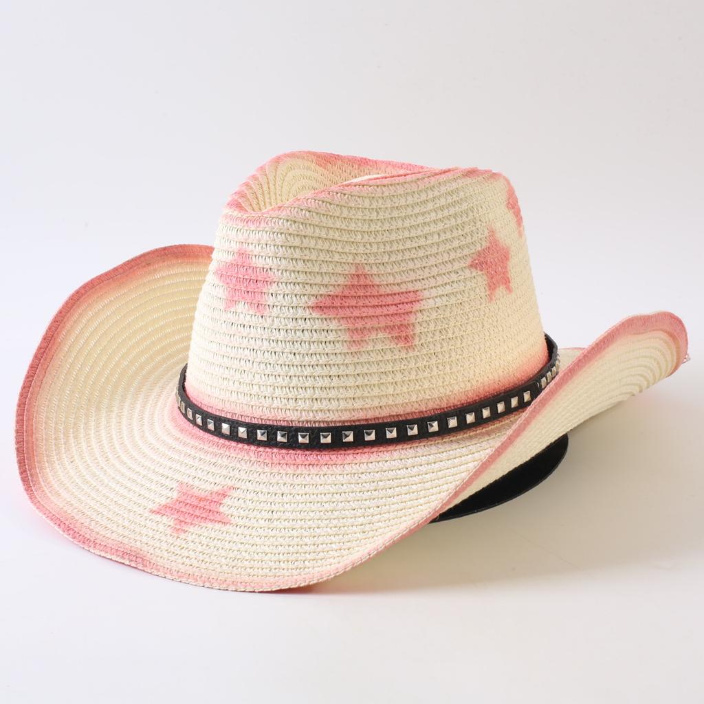 Popular Western Cowboy Straw Hat Men's and Women's Fashion Shade Straw Hat Classic Outdoor Western Cowboy Hat