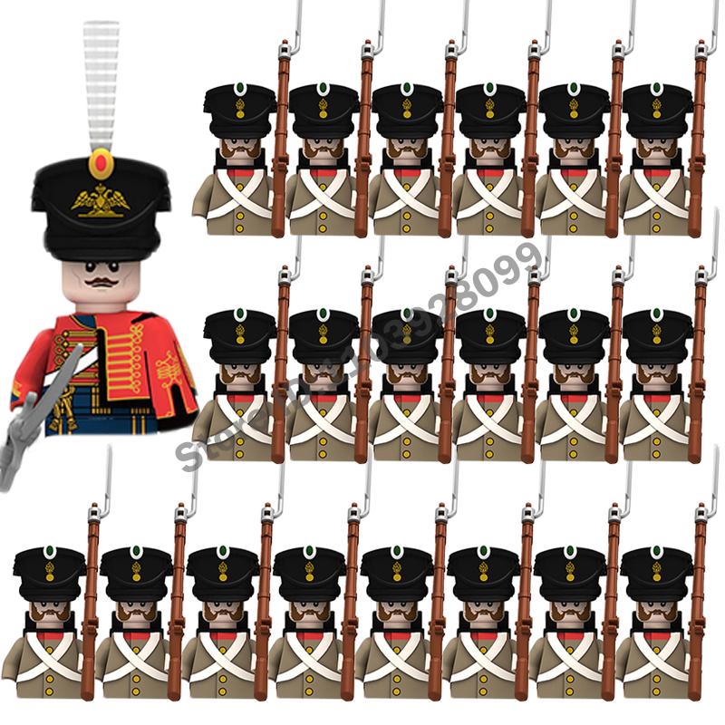 Medieval Military Building Blocks Napoleonic Wars Castle Knight Soldier Figures Weapons Guns British French Marshal Infantry Toy