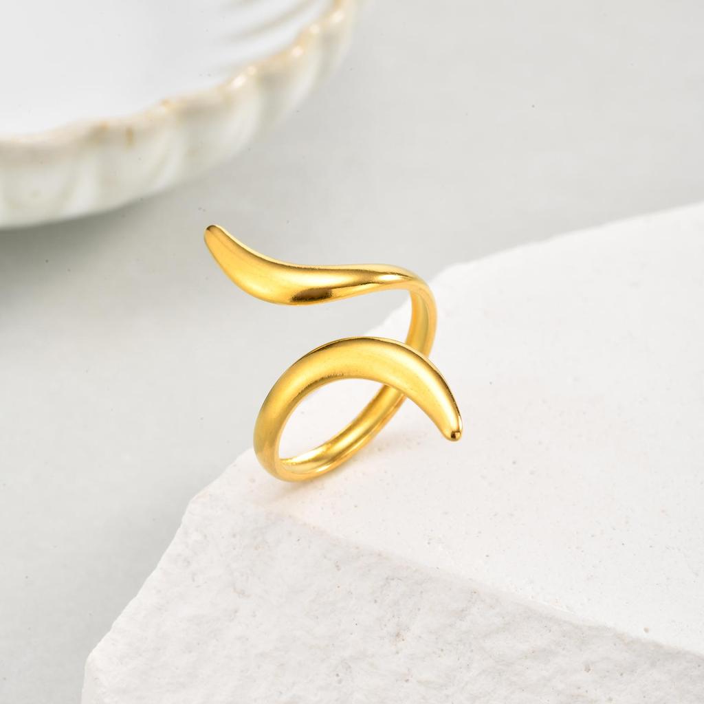 Retro Hollow Flower Butterfly Opening Ring for Women, Stainless Steel Twist Geometric Rings,Classic Jewelry Gift