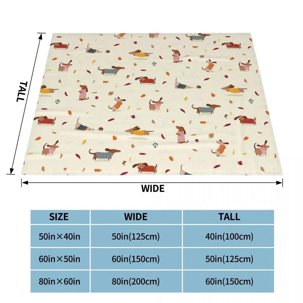 Cute Dachshunds Puppy Blanket Dog Flannel Warm Throw Blankets for Home Decor Spring Autumn Cozy Living Room