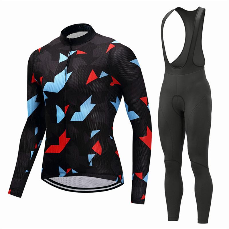 Cycling Suit Spring and Autumn Long Sleeve Suit Men's Mountain Bike Equipment Cycling Suit Suit