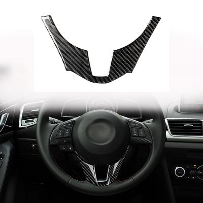 Koolstofvezel Auto-interieur Stuurwiel Trim Cover Stickers Voor Mazda 3 Axela 2014 2015 2016 Auto Accessoires Interieurs