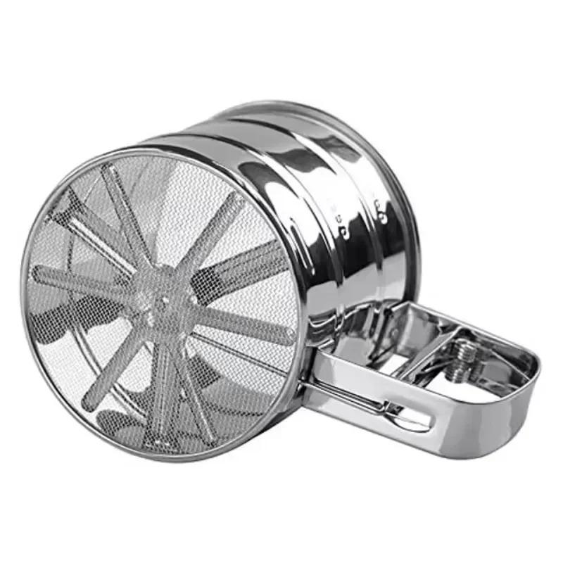 Kitchen Gadget for Cakes - Hand - Screened Sugar Mesh, Baking Sieve Strainer, Stainless Steel Flour Sieve Cup Powder Sieve Mesh