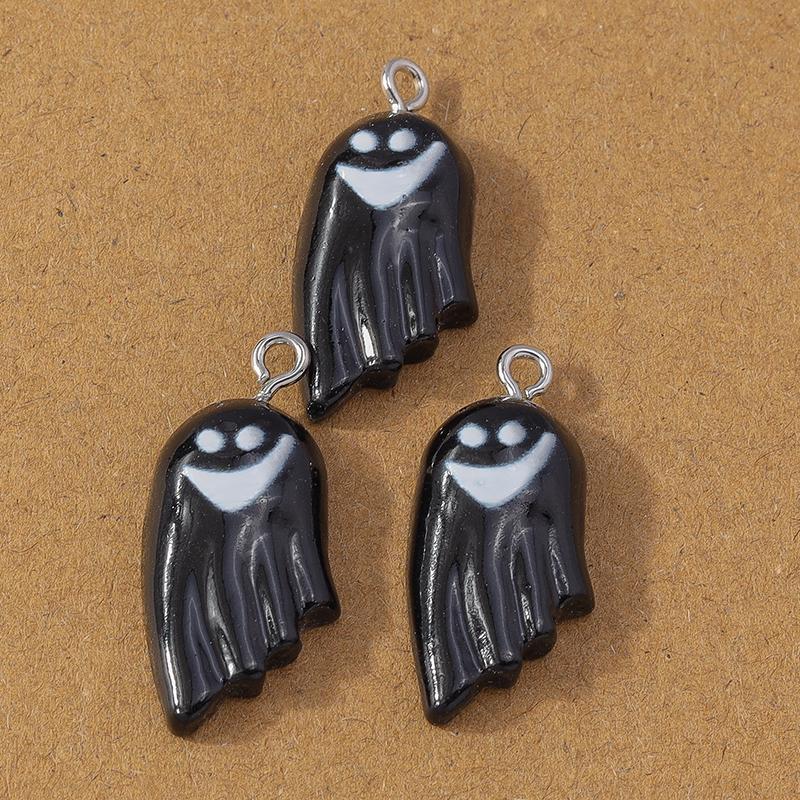 10pcs Cute Resin Halloween Charm Bat Ghost Pumpkin Pendants for Earrings Necklace DIY Bracelet Jewelry Making Accessories