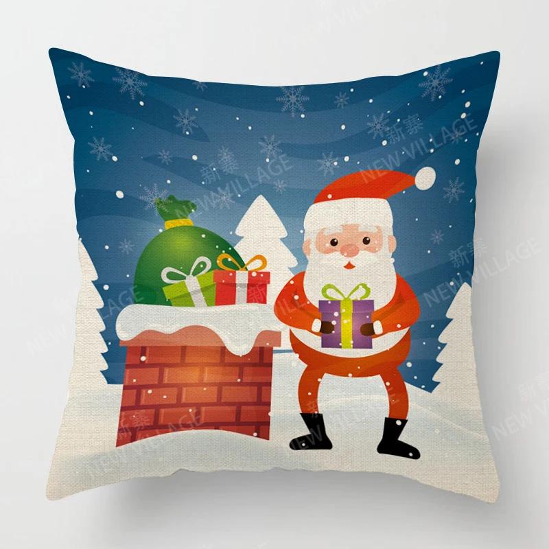 Decorative Cushion Home Living Room Decor Throw Pillow Cover 40*40 40X40Cm 60X60Cm 45X45Cm 50X50Cm Plant Winter Merry Christmas