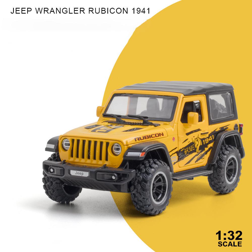 1/32 Jeeps Wrangler Rubicon 1941 Off-Road Alloy Car Diecasts & Toy Vehicles Car Model Sound and Light Car Toys for Kids Gifts