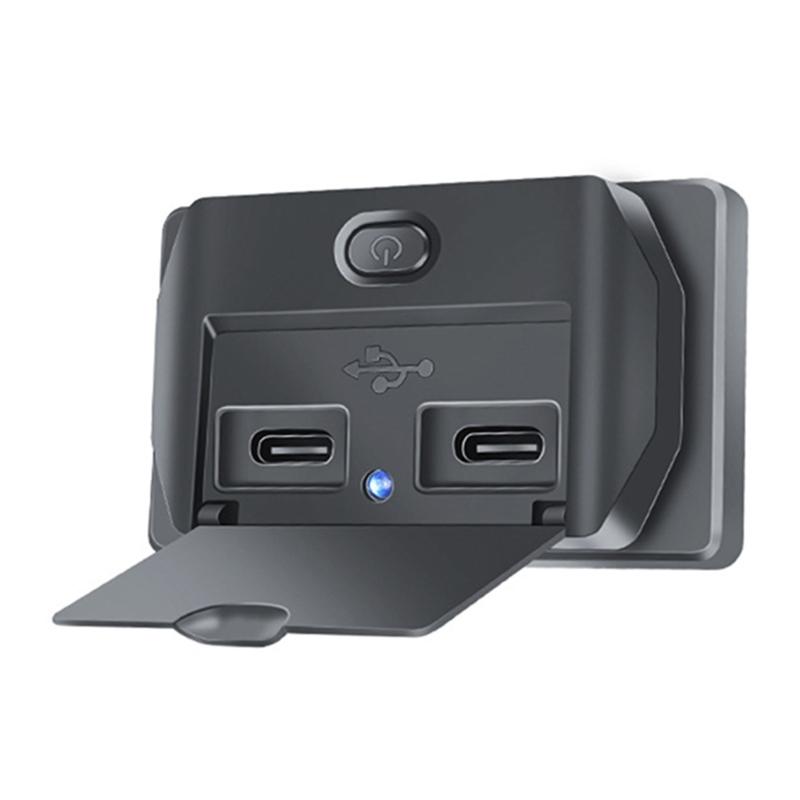 USB Socket 12V-24V Power Adapter Type-C/USB A/USB A+Type C Panel Mount Charging Port for Marine Boat Bus ATV