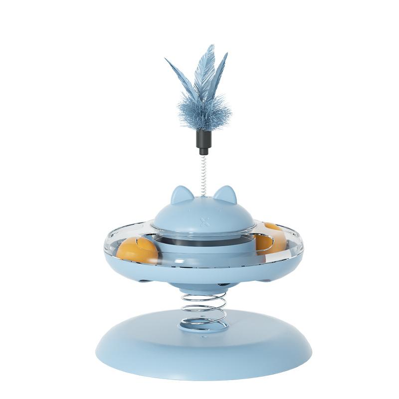 Pet Toy Rocker Spring Cat Turntable Leaking Food Cat Toy Self-pleasure Amusing Cat Play Plate
