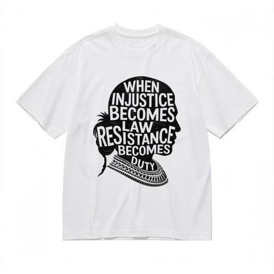 Men's Comfy Slight Stretch Classic T-Shirt Abstract Justice Theme Art Design Tee