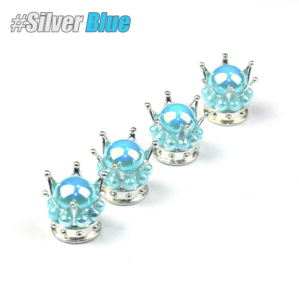 Crown Tire Valve Stem Caps, Heavy-Duty Handmade Crystal Rhinestone Crown Vehicle Car Tire Caps Covers for Cars Trucks SUVs Bikes