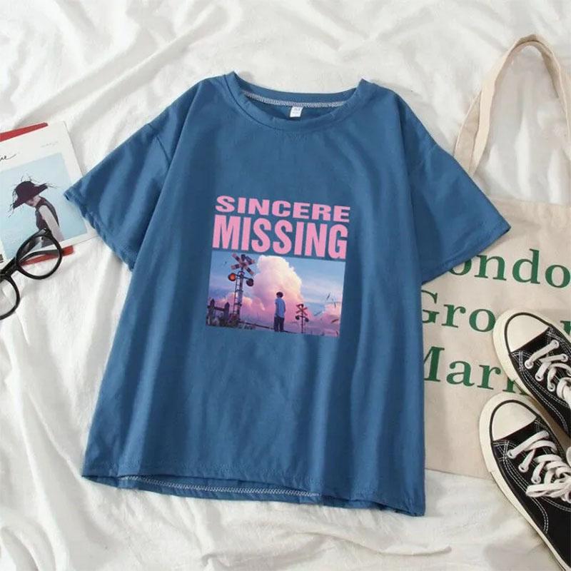 2PCS frauen Sommer Casual Anzug Comic Kurzen ärmeln T-shirt + Lose Hosen Zwei-stück Sets Student breite bein Hosen Anzug