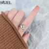Luxury Anti Stress Anxiety Rings Fidget Spinner Ring Adjustable for Women Cute Flower Cat Starfish Ring Rotating Freely Jewelry