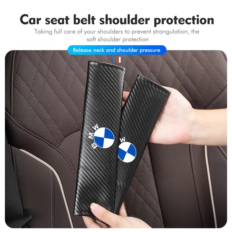 Universal Carbon Car Seat Shoulder Strap Pad Protection Cover For BMW Performance X1 M3 M6 F01 F02 E34 E36 E60 F10 F20 X6 ZJ4