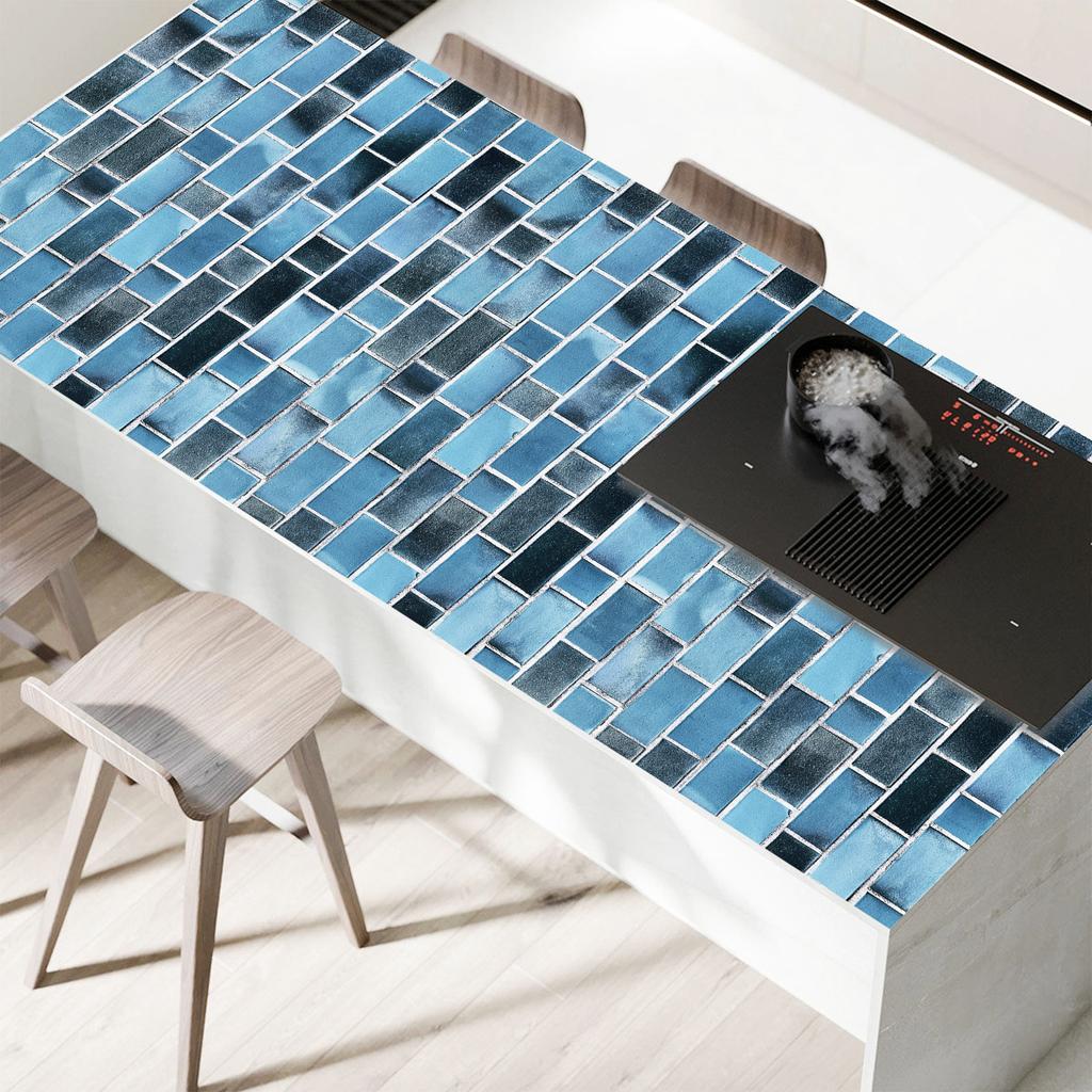 Black and Blue Brick  Pattern Peel and Stick Wallpaper Self Adhesive Contact Paper Removable Waterproof Wallpaper For Furniture Renovation