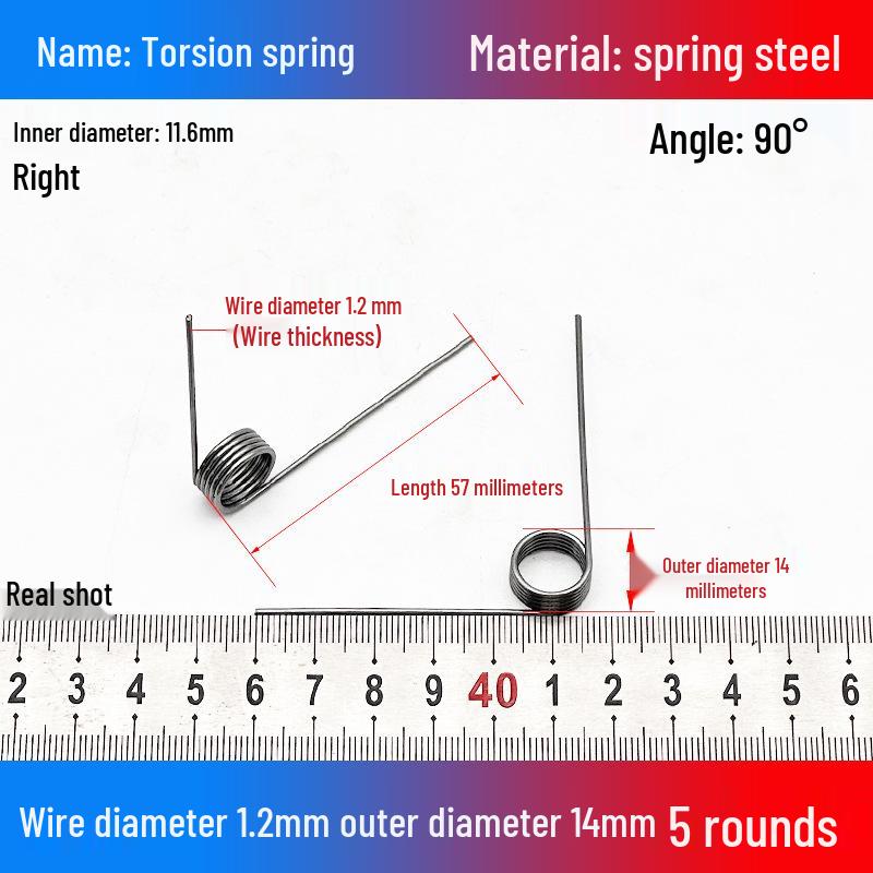 Torsion Spring Steel 0.3-3.0 for 90/180° Clip Trash Can