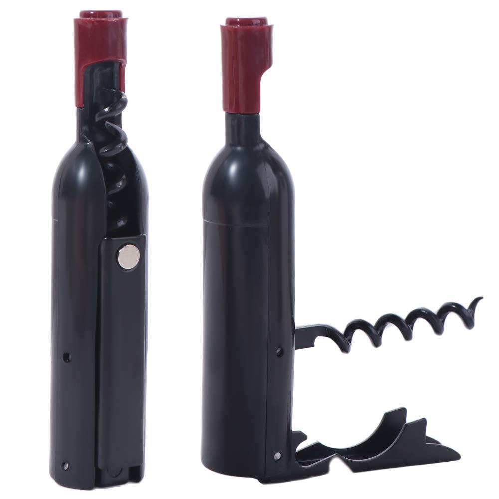 

Plastic Foldable Corkscrew Wine Bottle Shaped Refrigerator Magnet Champagne Corkscrew Gifts Corkscrew