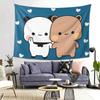 Peach And Goma Bubu Dudu Balloon Tapestry Wall Hanging Aesthetic Home Decor Tapestries for Dorm Room