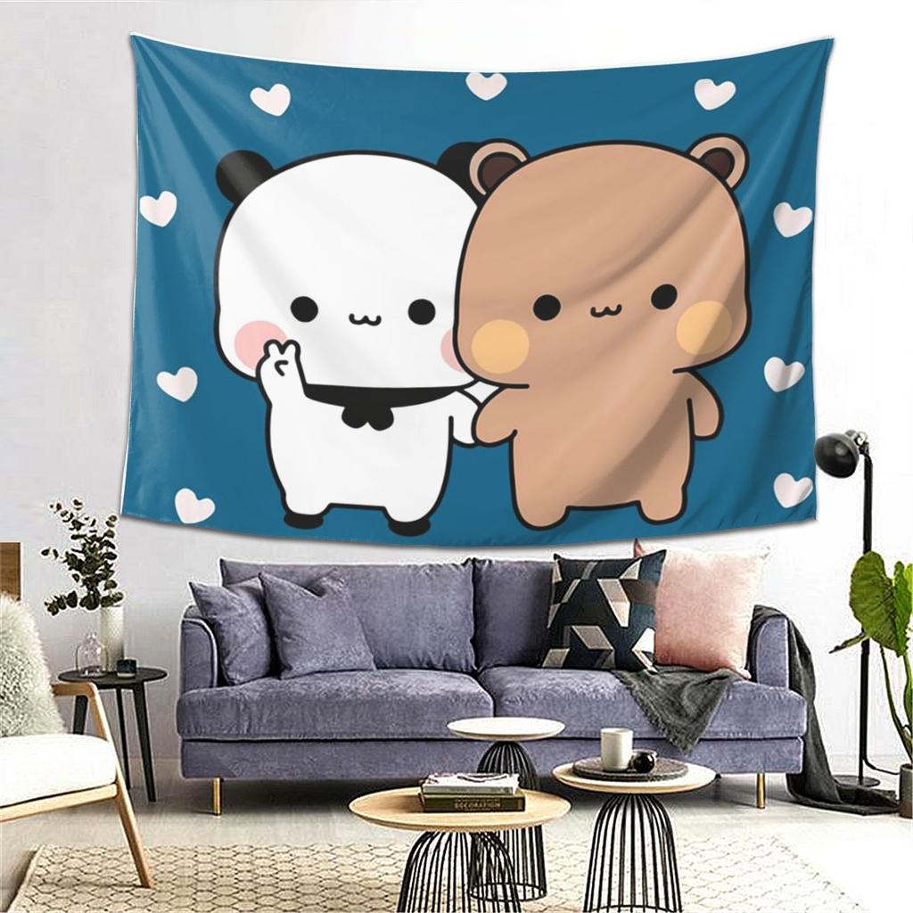 Peach And Goma Bubu Dudu Balloon Tapestry Wall Hanging Aesthetic Home Decor Tapestries for Dorm Room