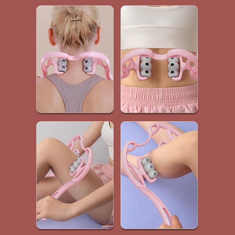 Six-Wheel Magnetic Therapy Manual Cervical Massager For Neck Back Waist - Muscle Tension Relief And Relaxation Rolling Tool