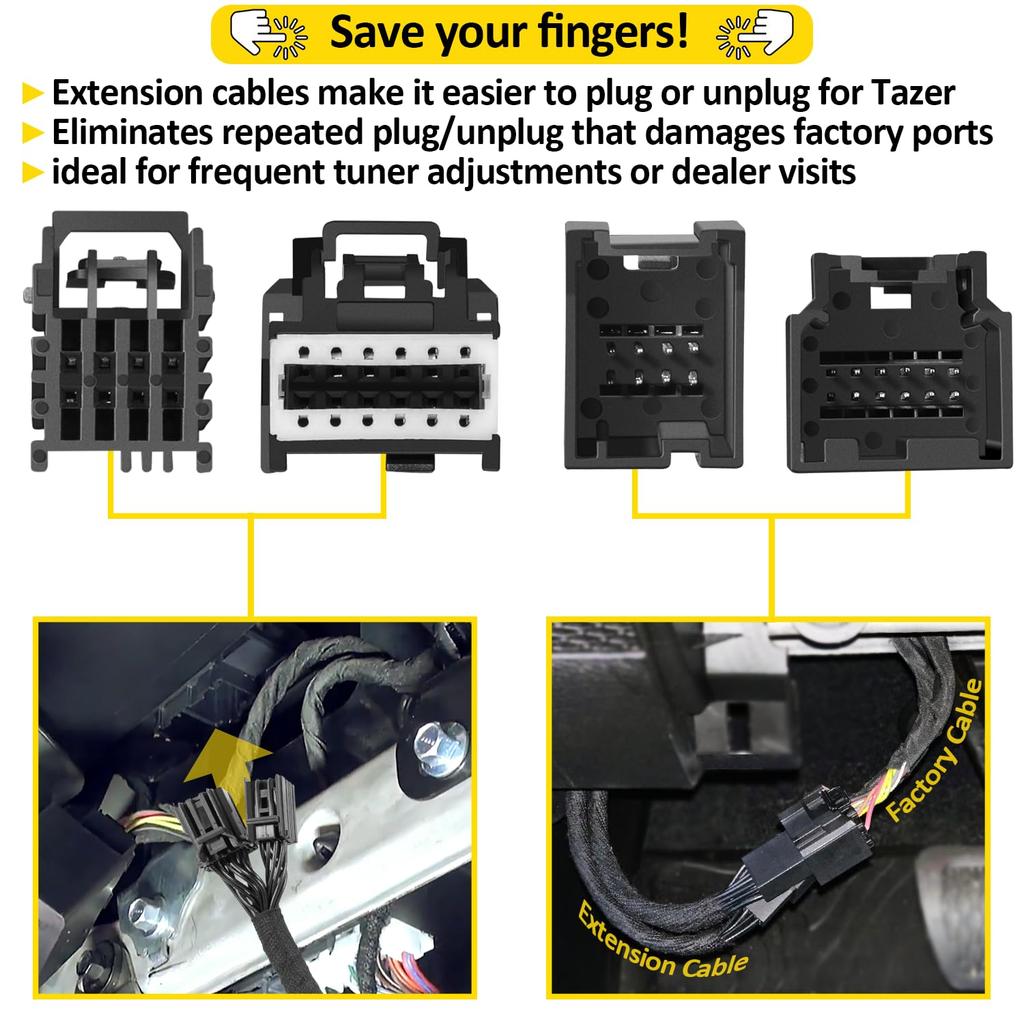 SGW Extension Cable for Tazer DT, JL Mini/Lite | Plug and Play 12 8
