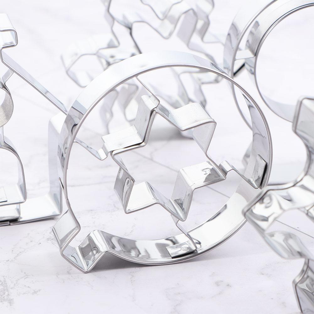 6Pcs Stainless Steel Kitchen DIY Christmas Decor Baking Tools Biscuit Mold Cookie Cutters Set