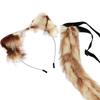 Faux Fur Ears and Tail Set Animals Gift Ear Hair Hoop Headband Cosplay