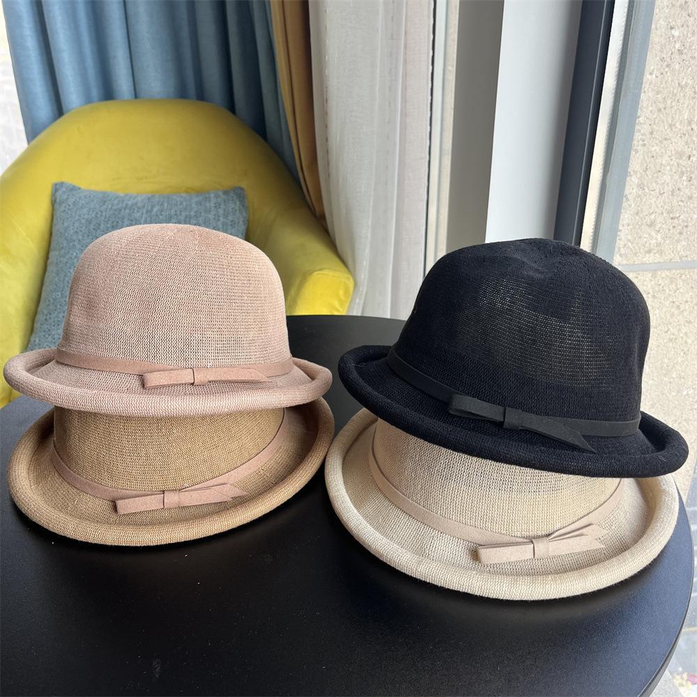 

Breathable cotton and linen sun hat women s retro dome top hat versatile fisherman hat basin hat sunscreen sun hat Adult (55-58cm) бежевий