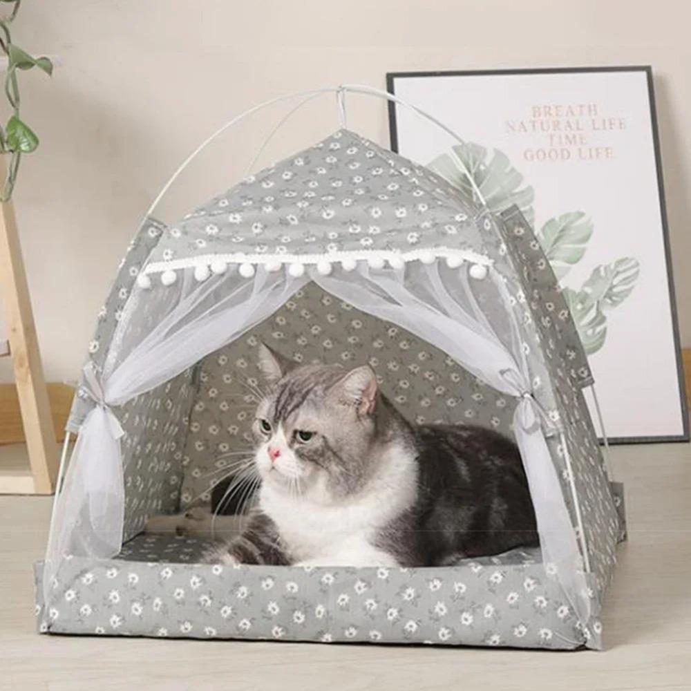 Pets Tent Bed for Cat House Cozy Products for Pet Accessories Nest Comfy Calming Cat Beds for Small Dogs Chihuahua Tent Hammock