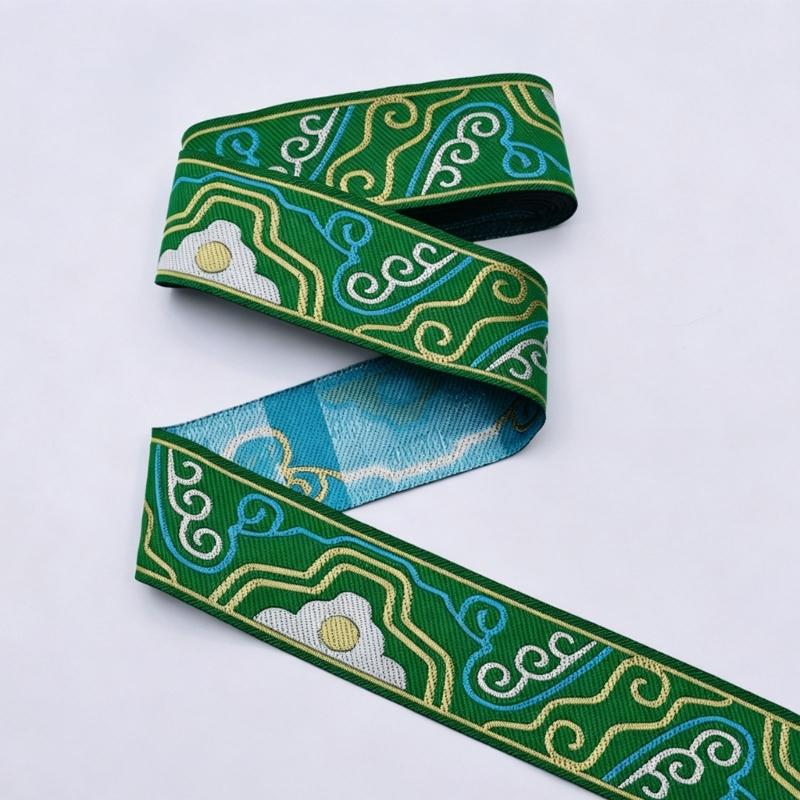 1.7M Long Embroidery Patches Cloud Pattern Fabric Ribbon Sewing Trim For Handmade Costume Curtain Sewing Embellishments
